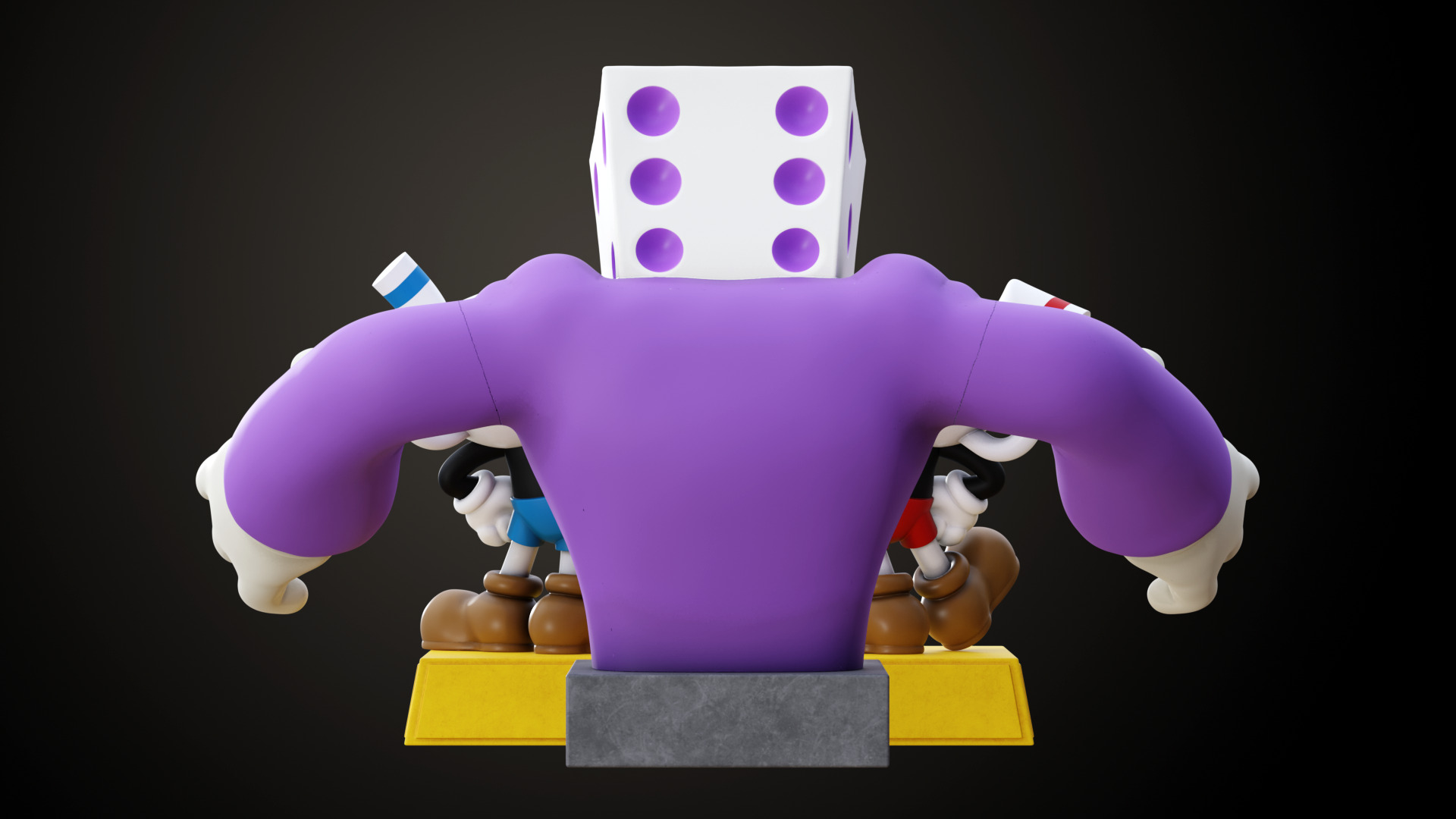 Cuphead Mugman and Dice King 3D print model_3