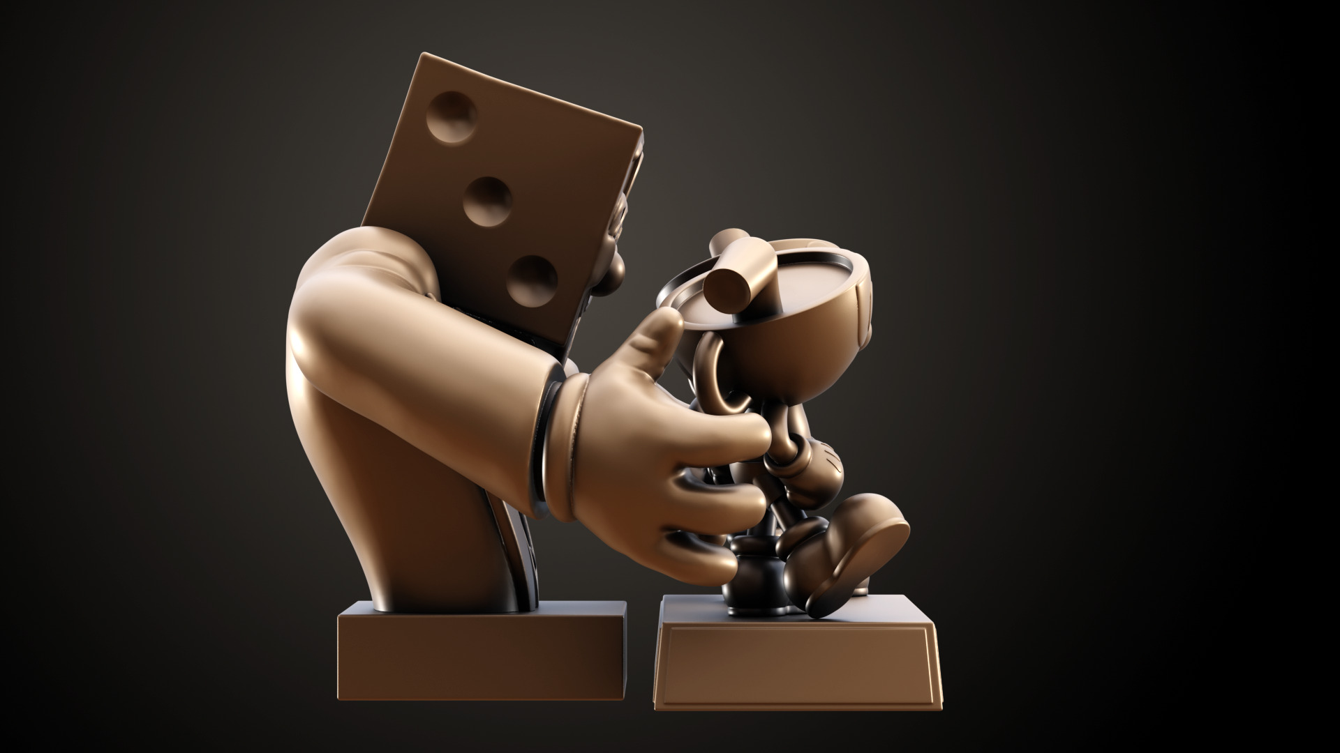 Cuphead Mugman and Dice King 3D print model_10