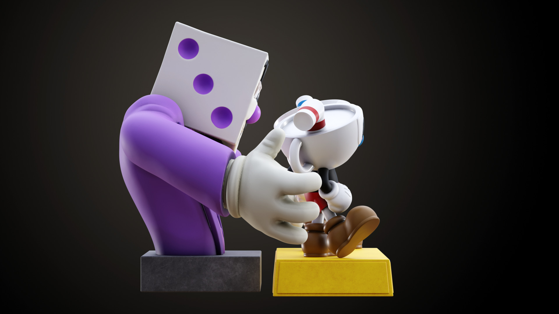 Cuphead Mugman and Dice King 3D print model_4