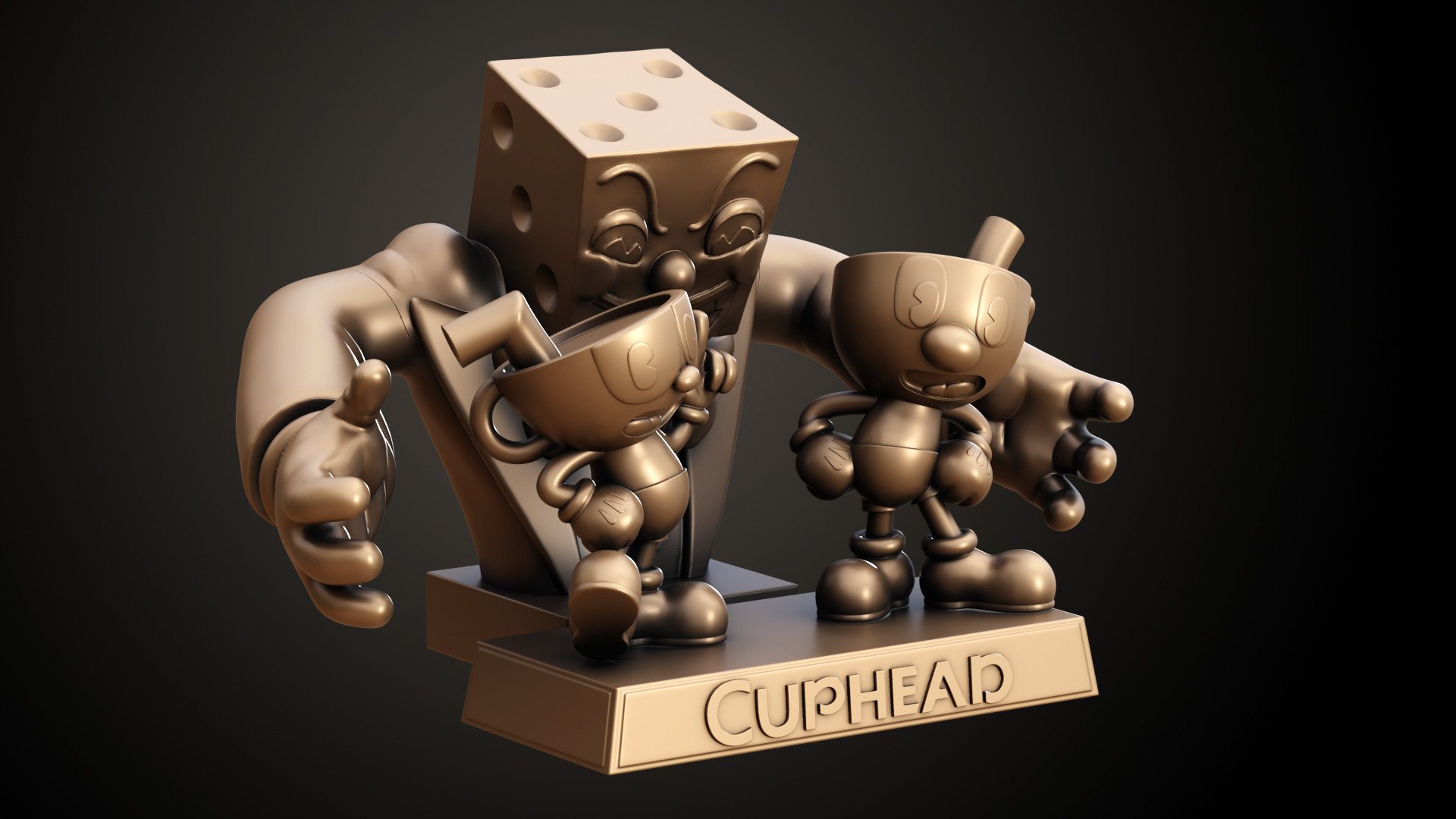 Cuphead Mugman and Dice King 3D print model_7