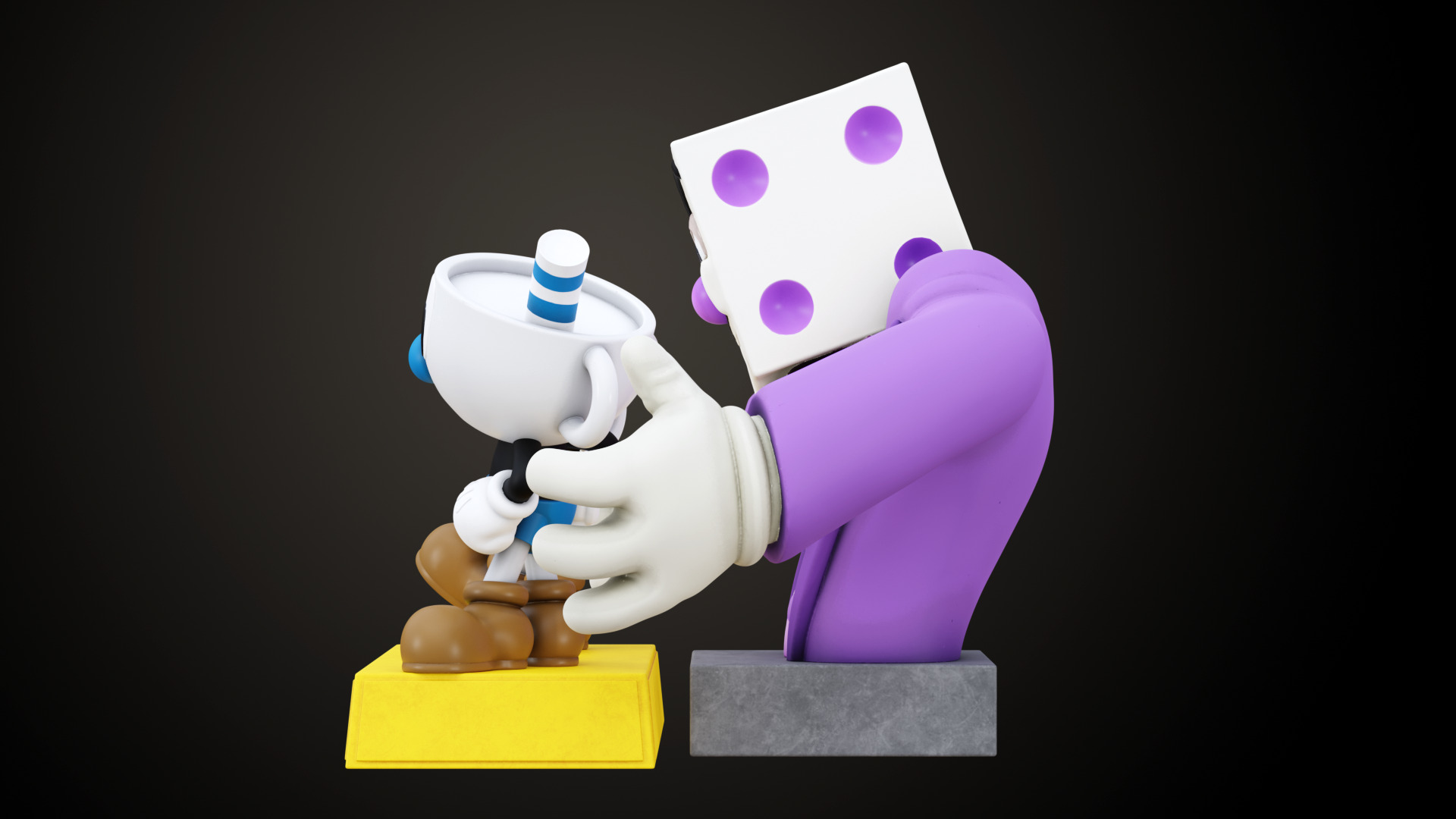 Cuphead Mugman and Dice King 3D print model_5