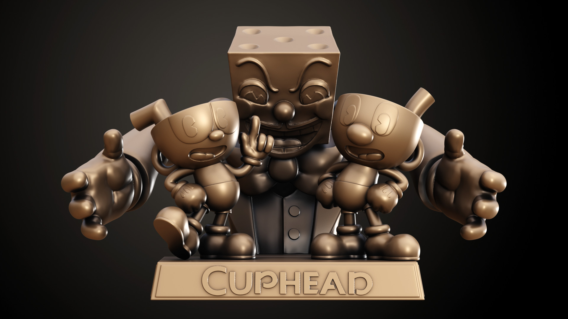 Cuphead Mugman and Dice King 3D print model_6