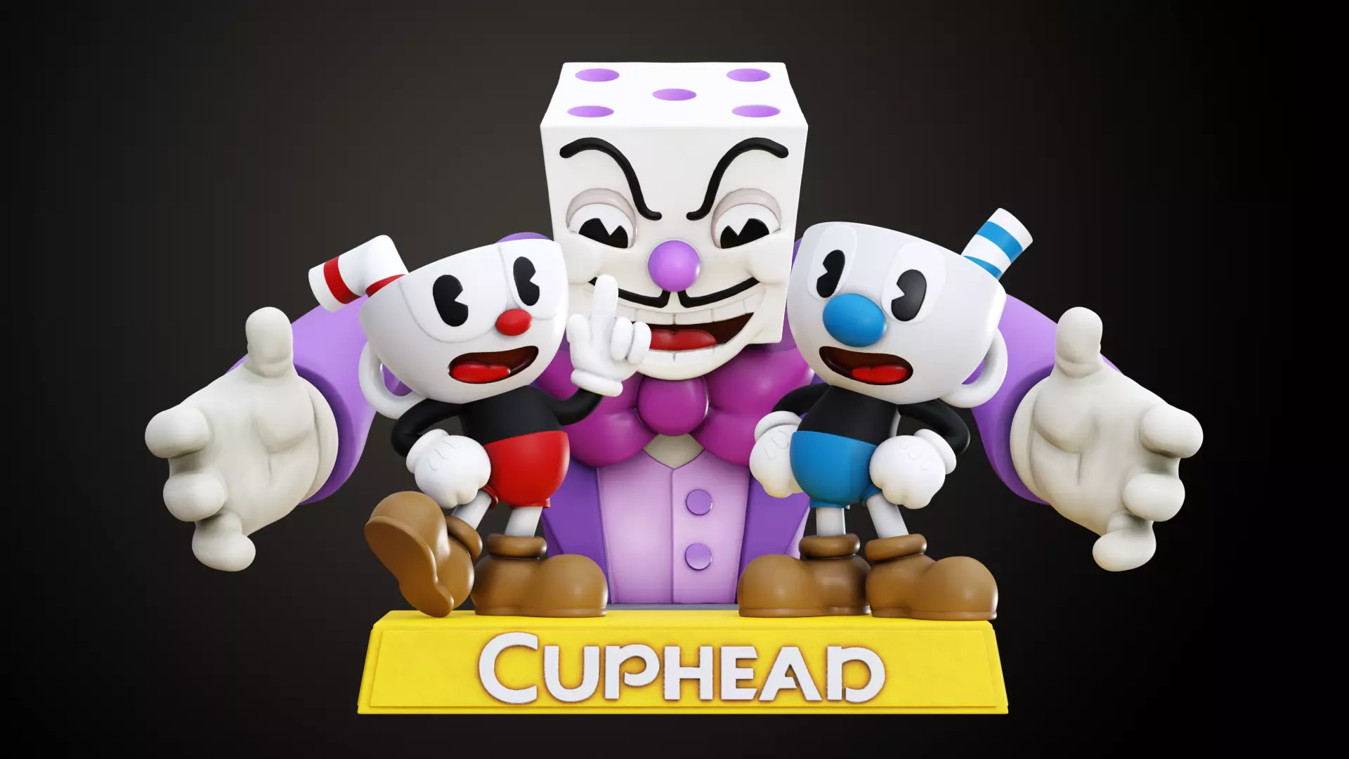Cuphead Mugman and Dice King 3D print model_0