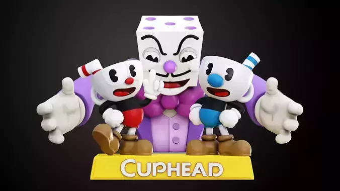 Cuphead Mugman and Dice King 3D print model
