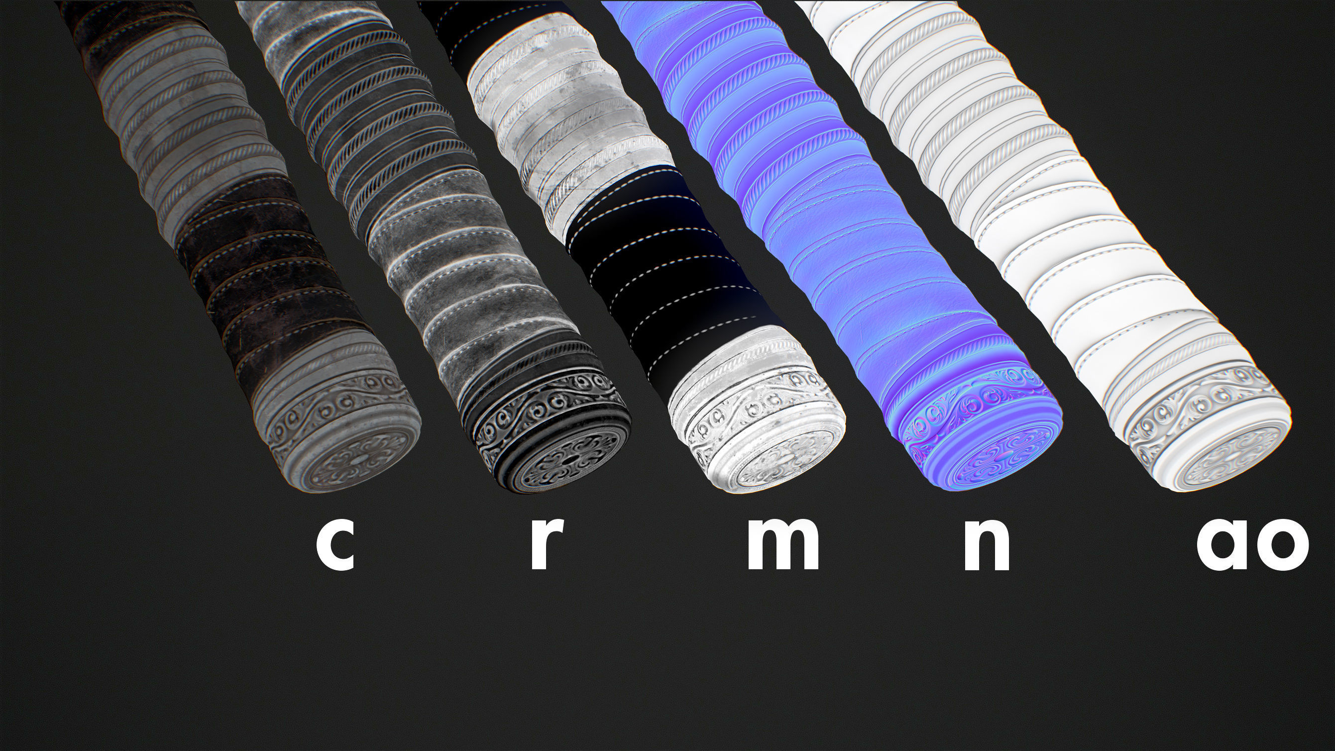 Ornamental sword Low-poly Game-Ready PBR Low-poly 3D model_26