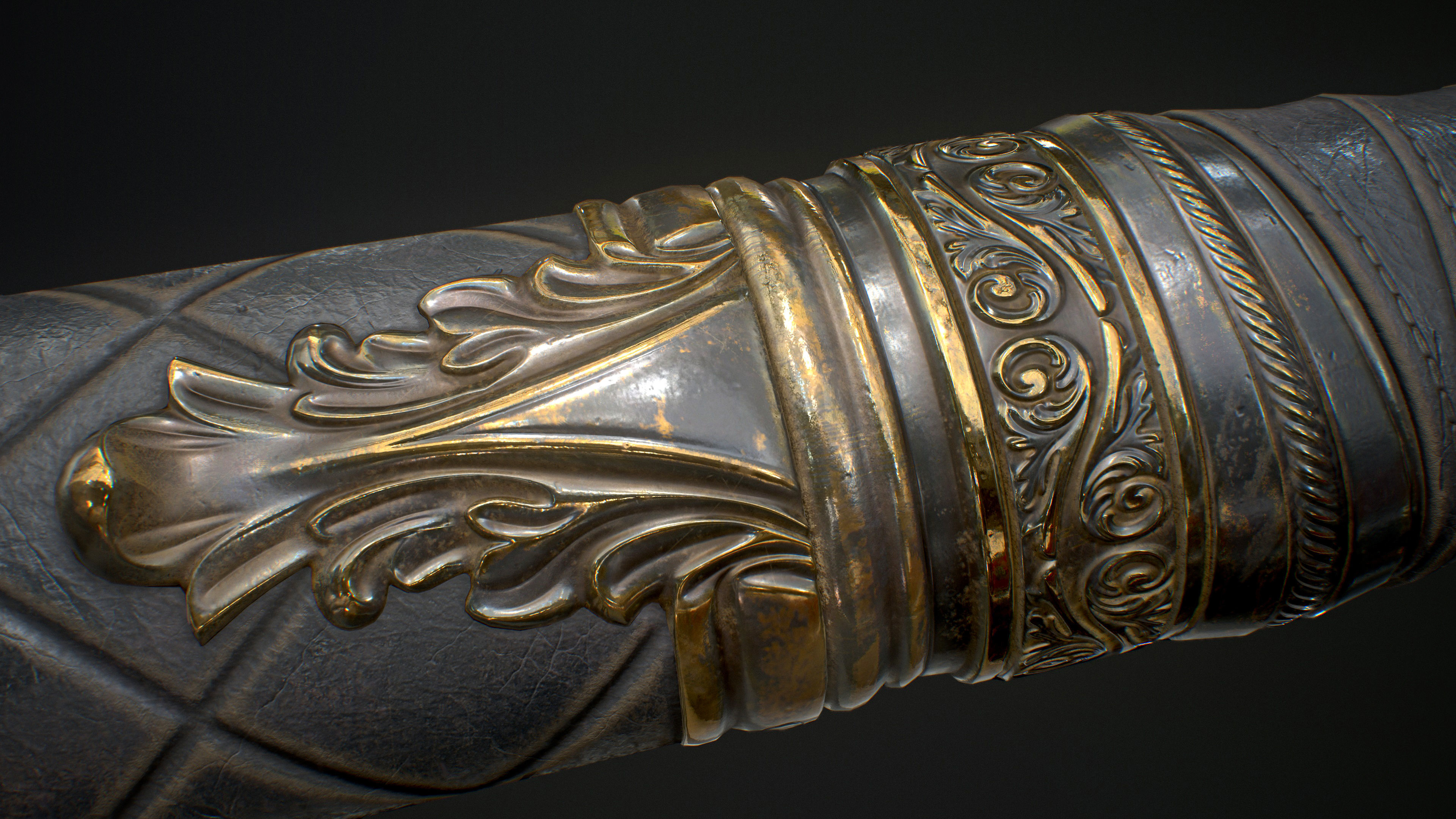 Ornamental sword Low-poly Game-Ready PBR Low-poly 3D model_12