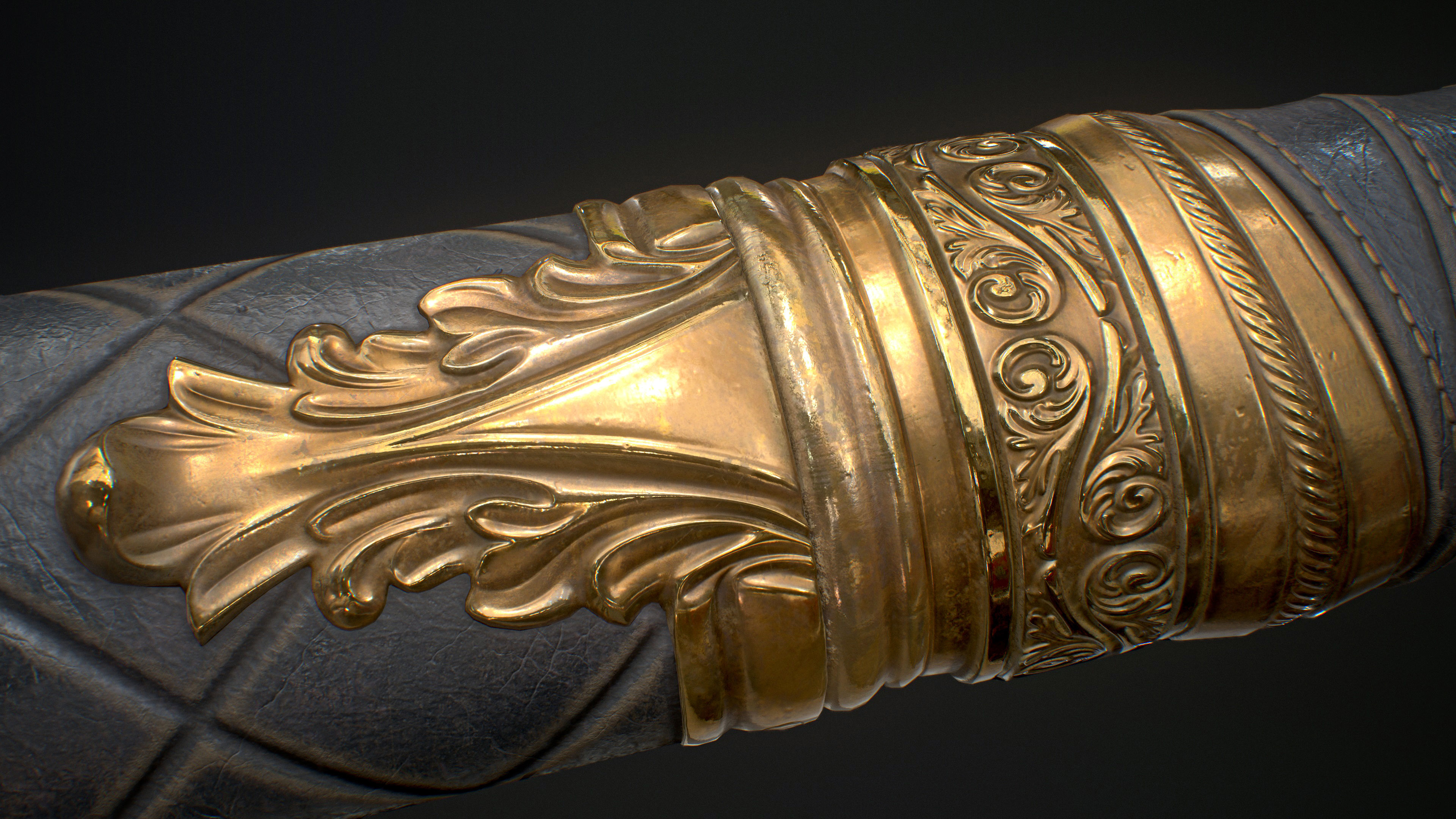 Ornamental sword Low-poly Game-Ready PBR Low-poly 3D model_11
