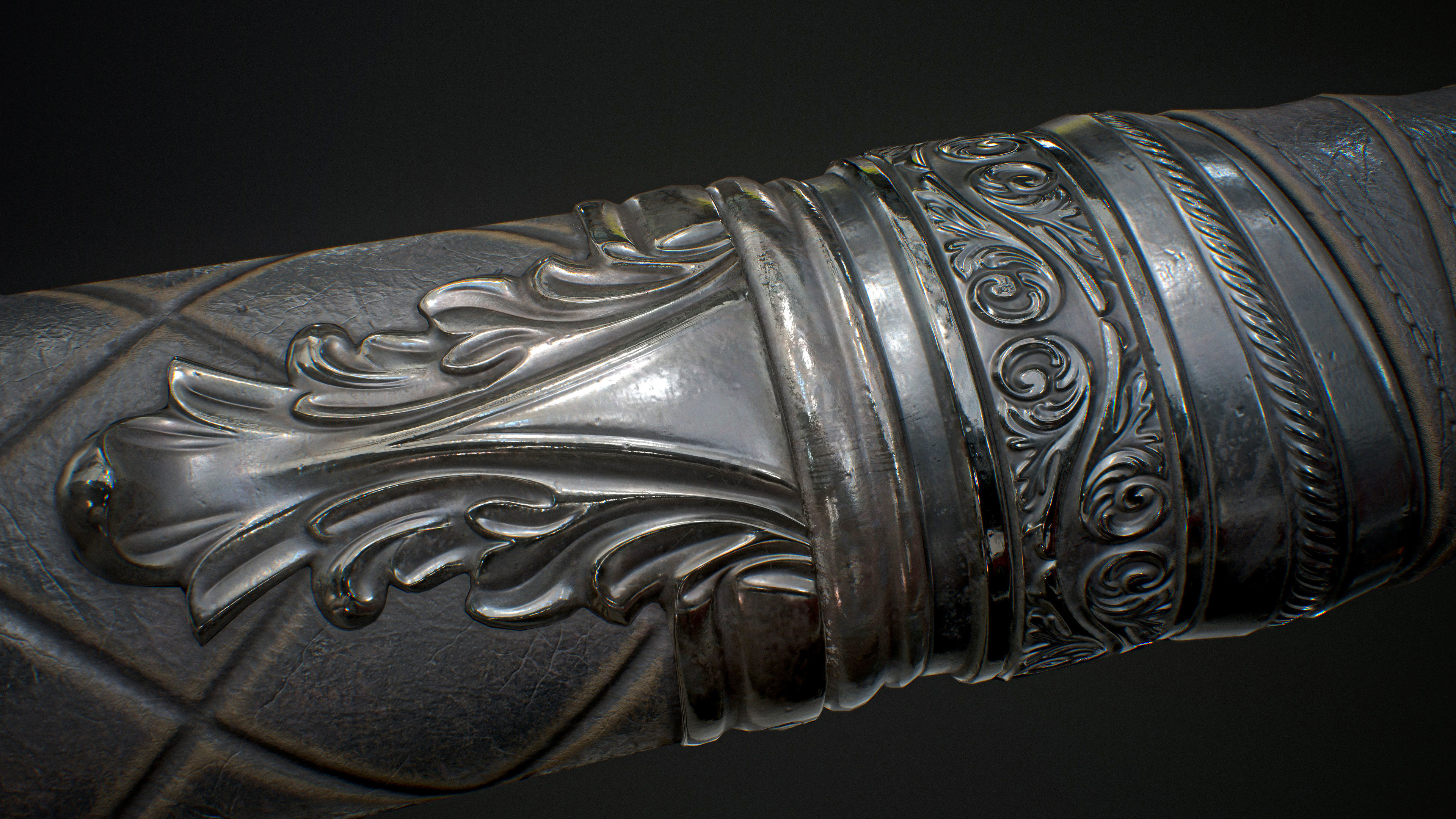 Ornamental sword Low-poly Game-Ready PBR Low-poly 3D model_13