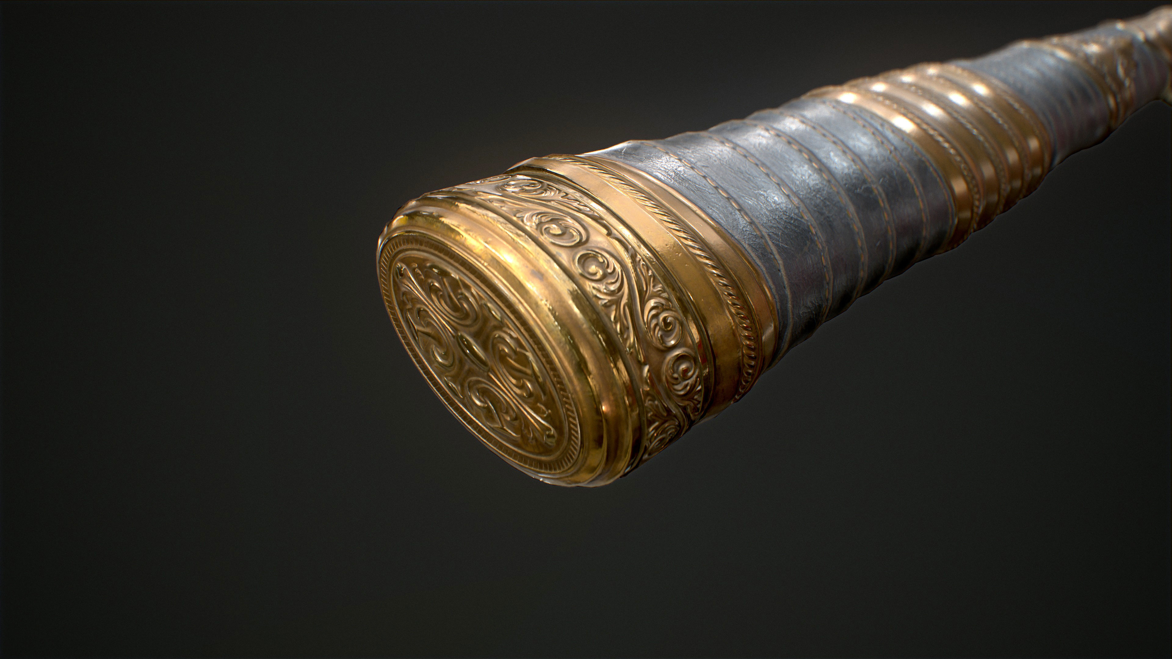 Ornamental sword Low-poly Game-Ready PBR Low-poly 3D model_20
