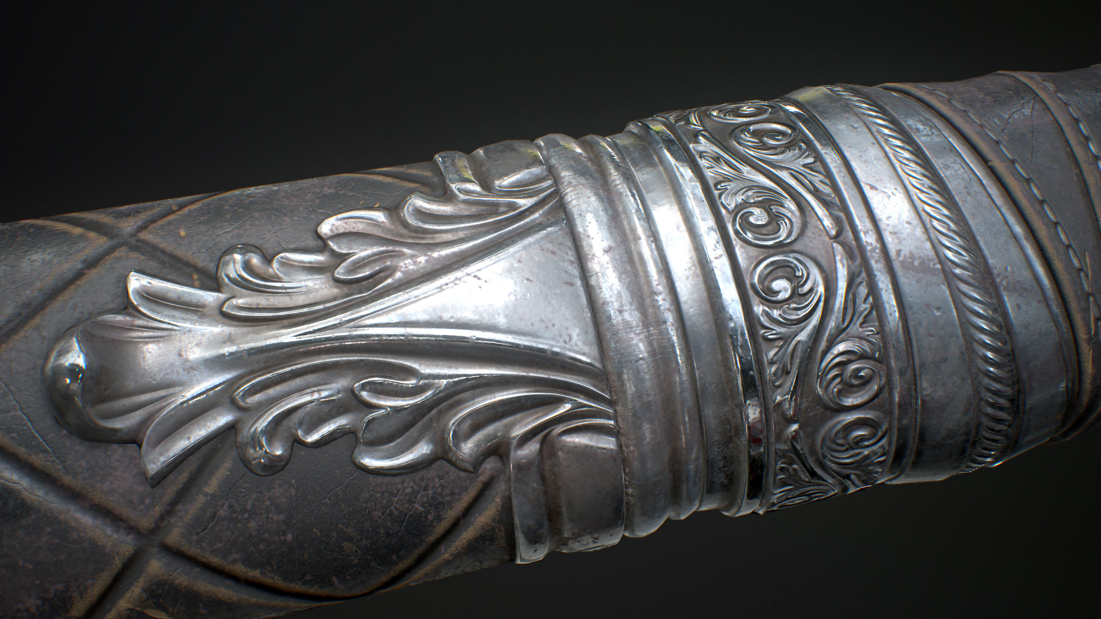 Ornamental sword Low-poly Game-Ready PBR Low-poly 3D model_10