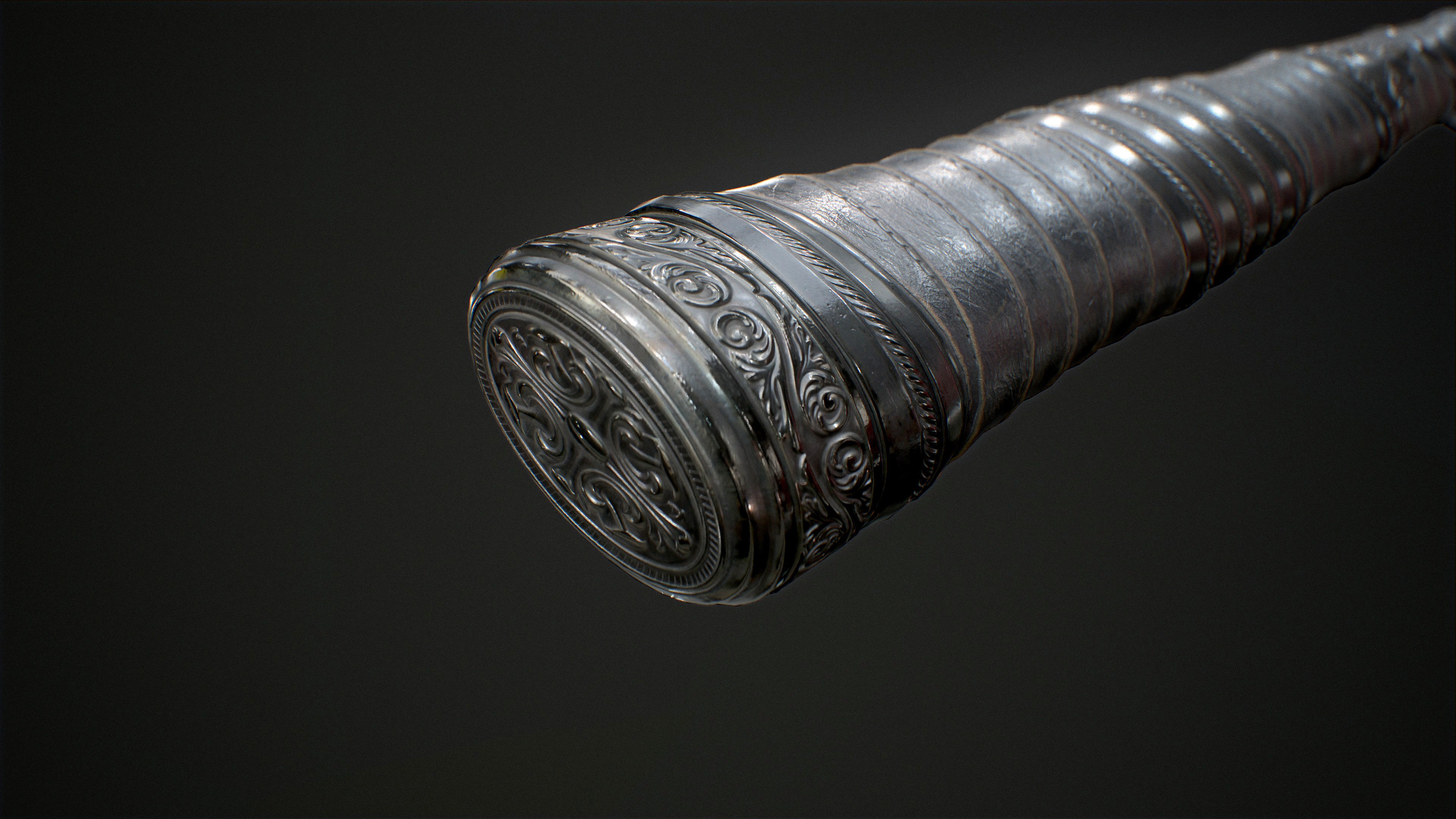 Ornamental sword Low-poly Game-Ready PBR Low-poly 3D model_22