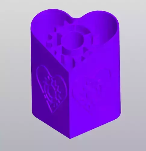Heart with gear Penholder