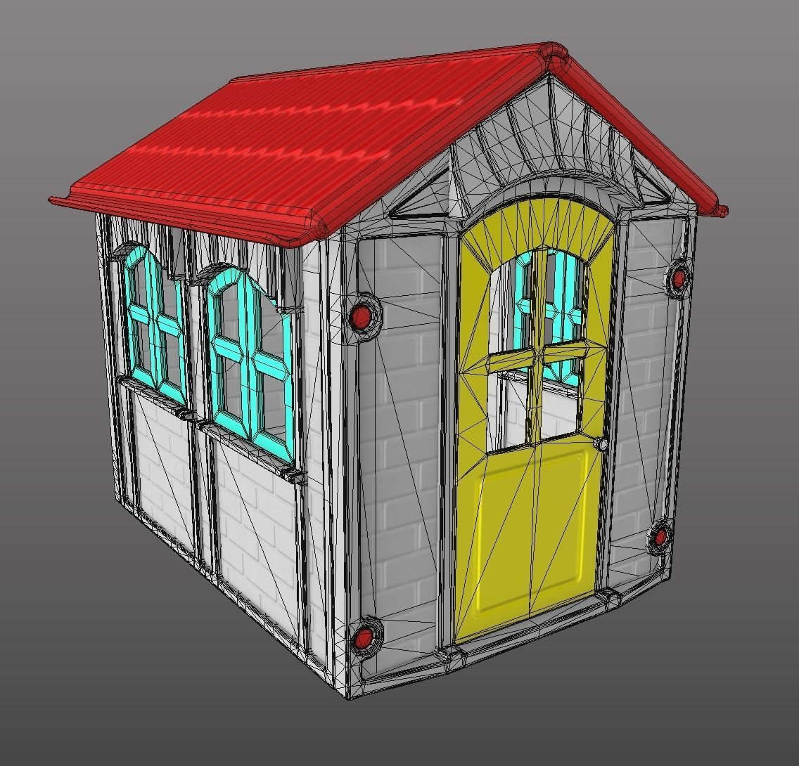 Playhouse 002 Low-poly 3D model_7
