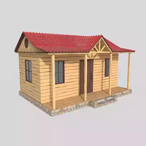 wooden house 3D model