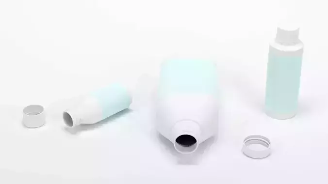 Chemical medical lab bottles 3D models set