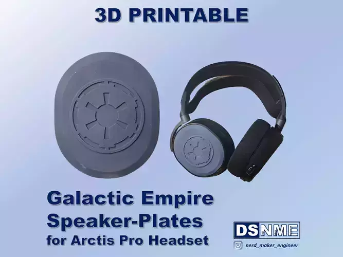 3D-printable Speaker-Plates Arctis Pro Headset - Galactic Empire