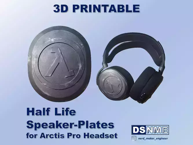 3D-printable Speaker-Plates for Arctis Pro Headset - Half-Life 3D print model