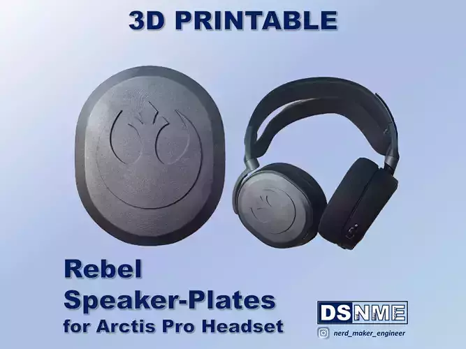3D-printable Speaker-Plates Arctis Pro Headset - Rebel Alliance
