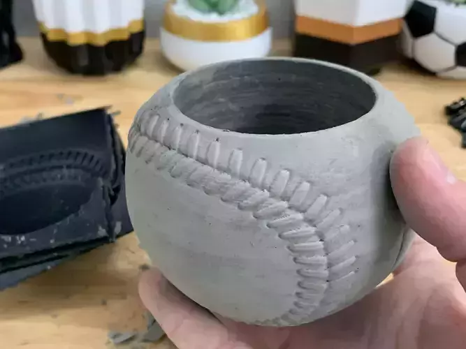 Baseball Planters mold - Include Pot file for print 3D print model