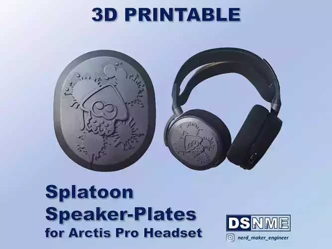 3D-printable Speaker-Plates for Arctis Pro Headset - Splatoon