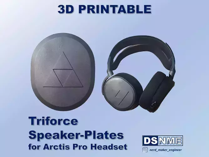 3D-printable Speaker-Plates for Arctis Pro Headset - Triforce