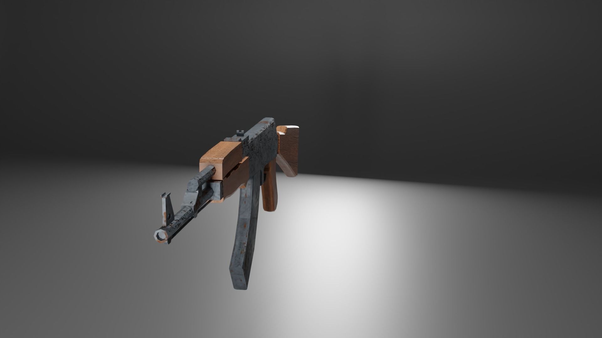 AK47 weapon Low Poly  Low-poly 3D model_3