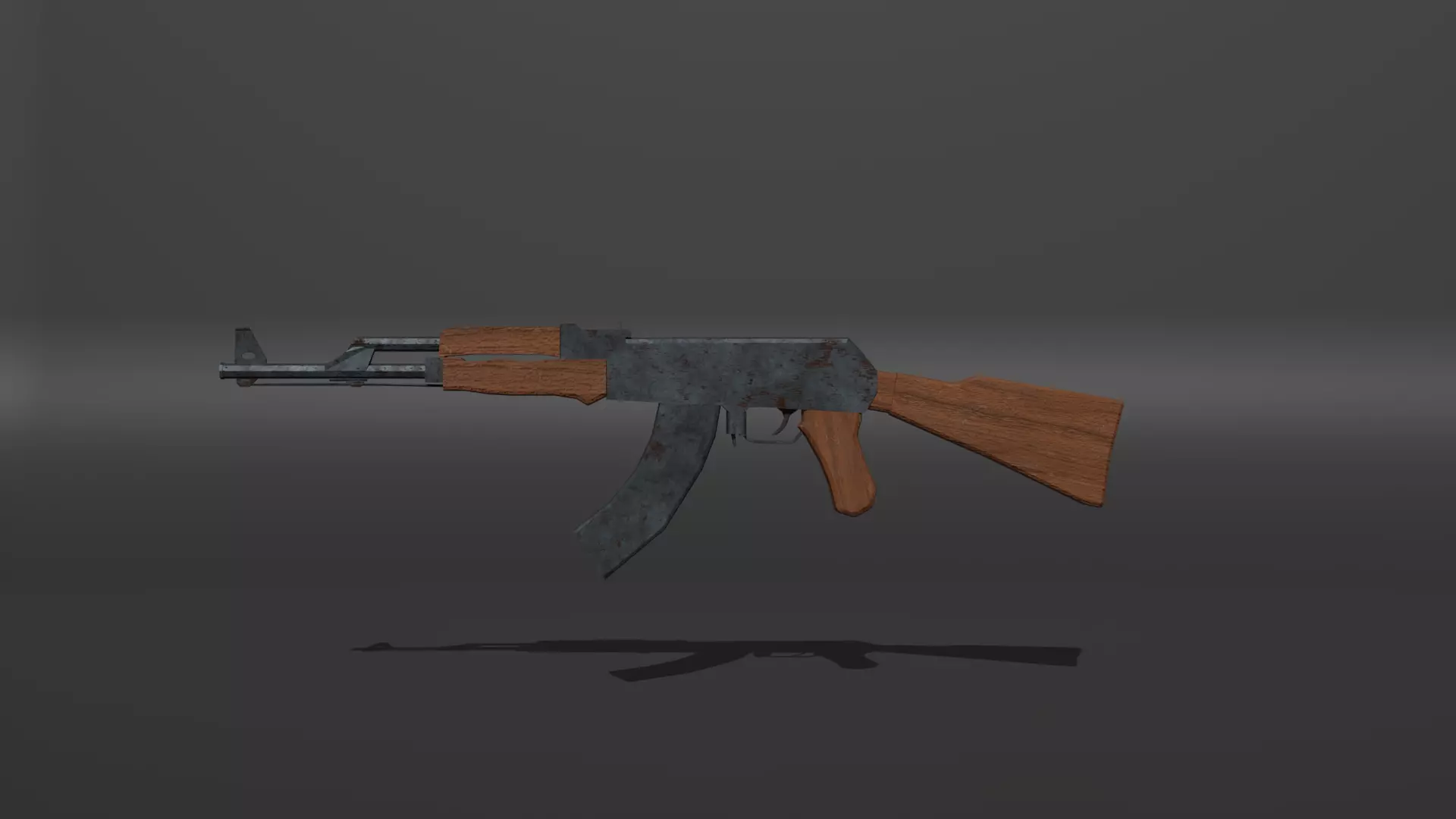 AK47 weapon Low Poly  Low-poly 3D model_0