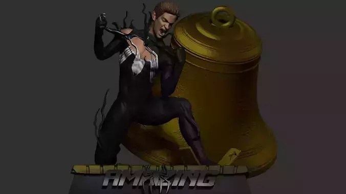 Symbiote Spiderman Andrew Garfield 3D print model