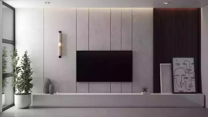 Credenza tv stand with bookshelves