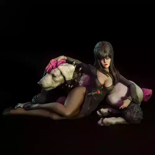 Elvira statue of woman 3D print model