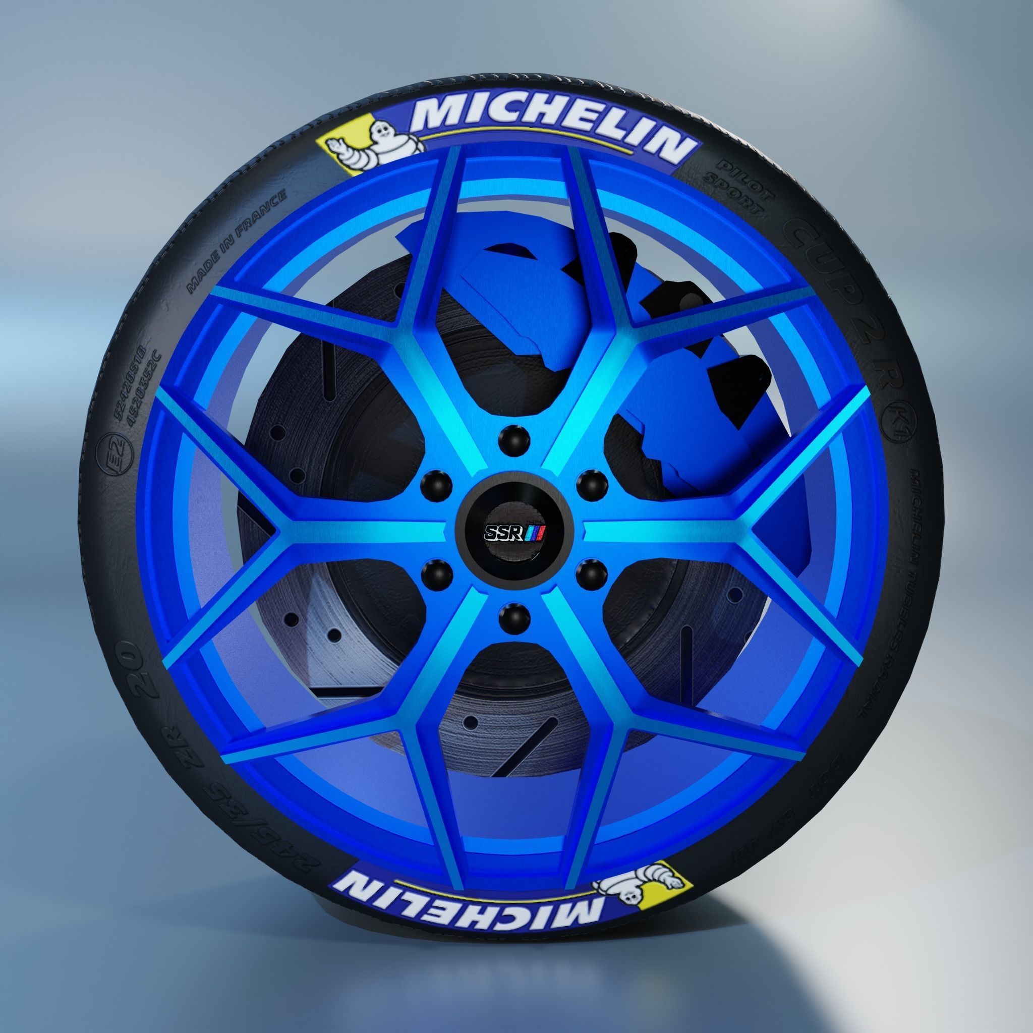 SSR Sport Wheel Low-poly 3D model_2