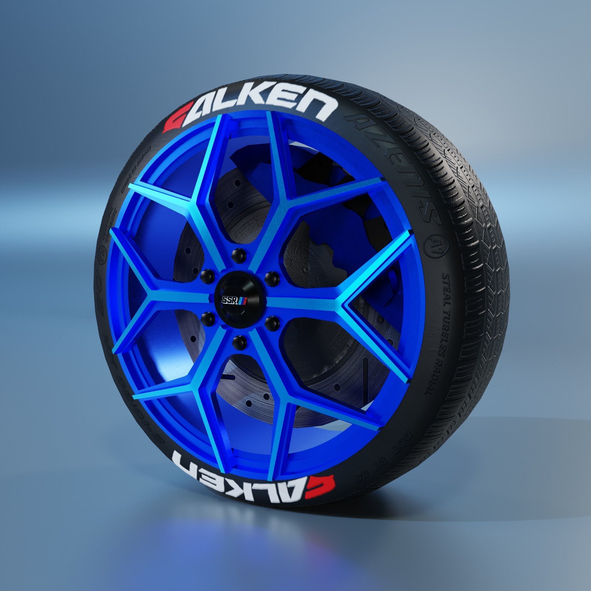 SSR Sport Wheel Low-poly 3D model_1