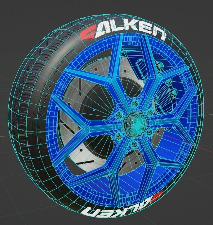 SSR Sport Wheel Low-poly 3D model_3