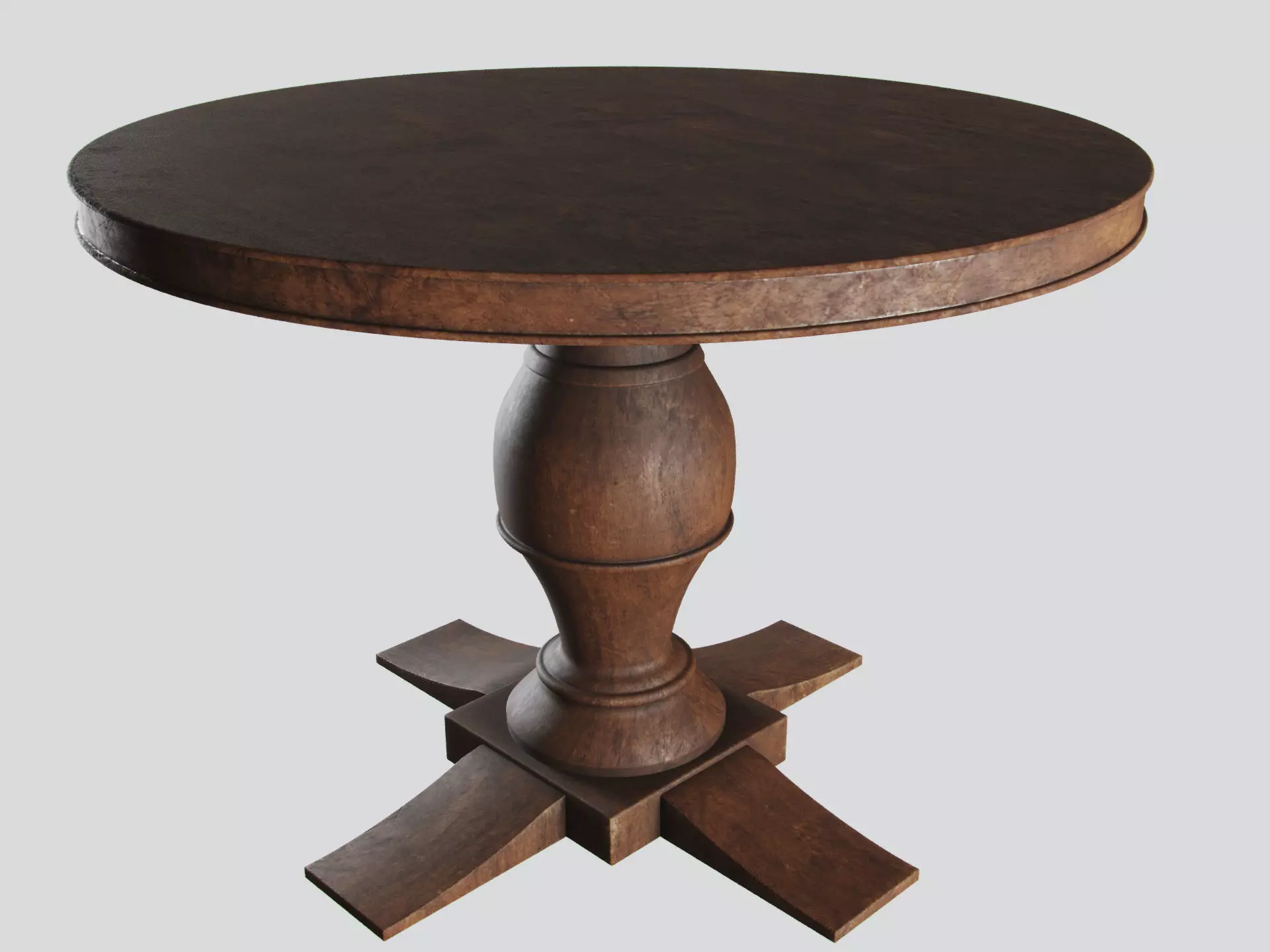 Dinner Round Wood Table 3D model