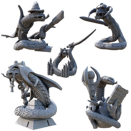 Ex-Wizards Familiars The Snake Hero Crew 3D print model