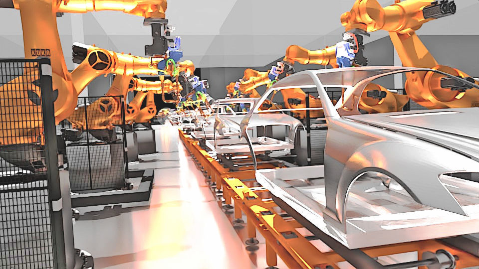 Car Manufacturing Robotic Production line 3D model_2