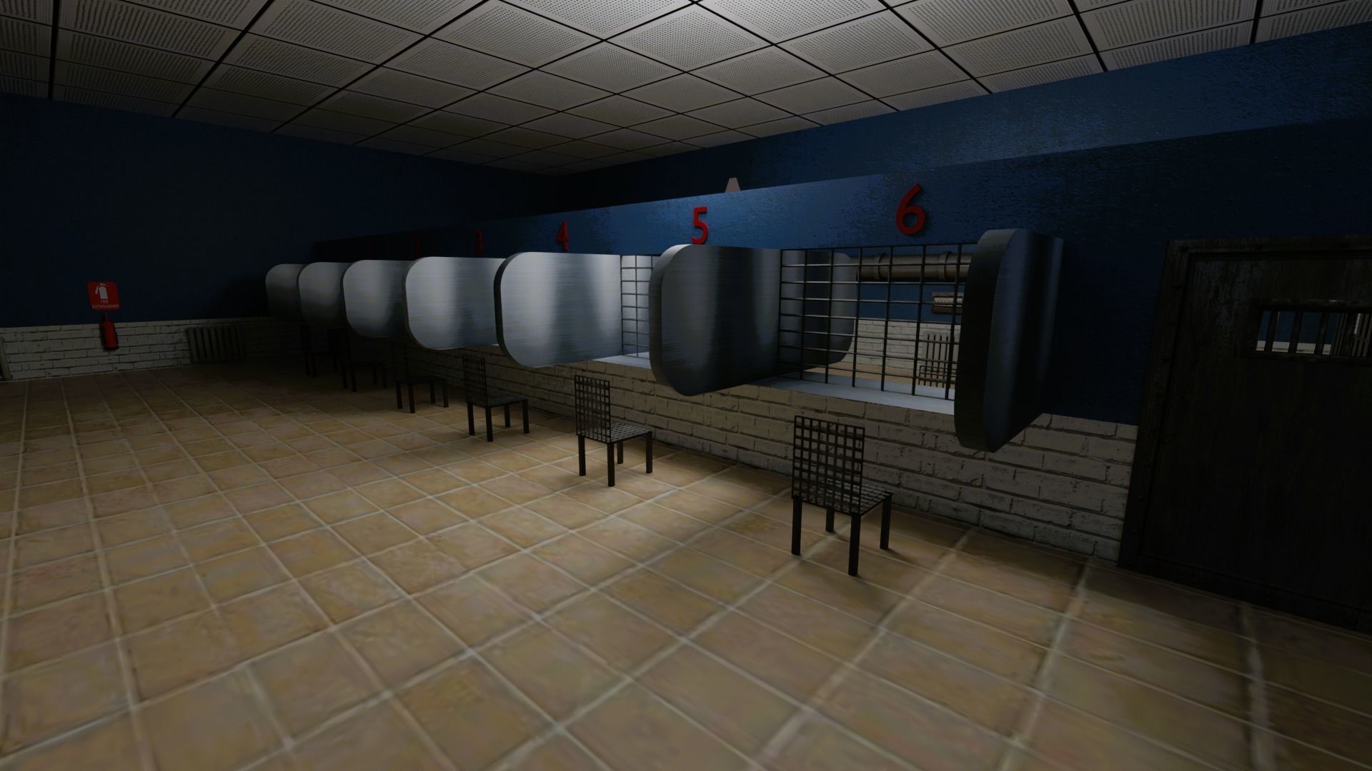 Prison and Prison Interior Low-poly 3D model_9