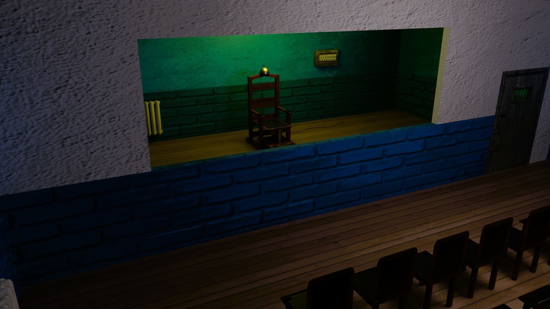 Prison and Prison Interior Low-poly 3D model_8