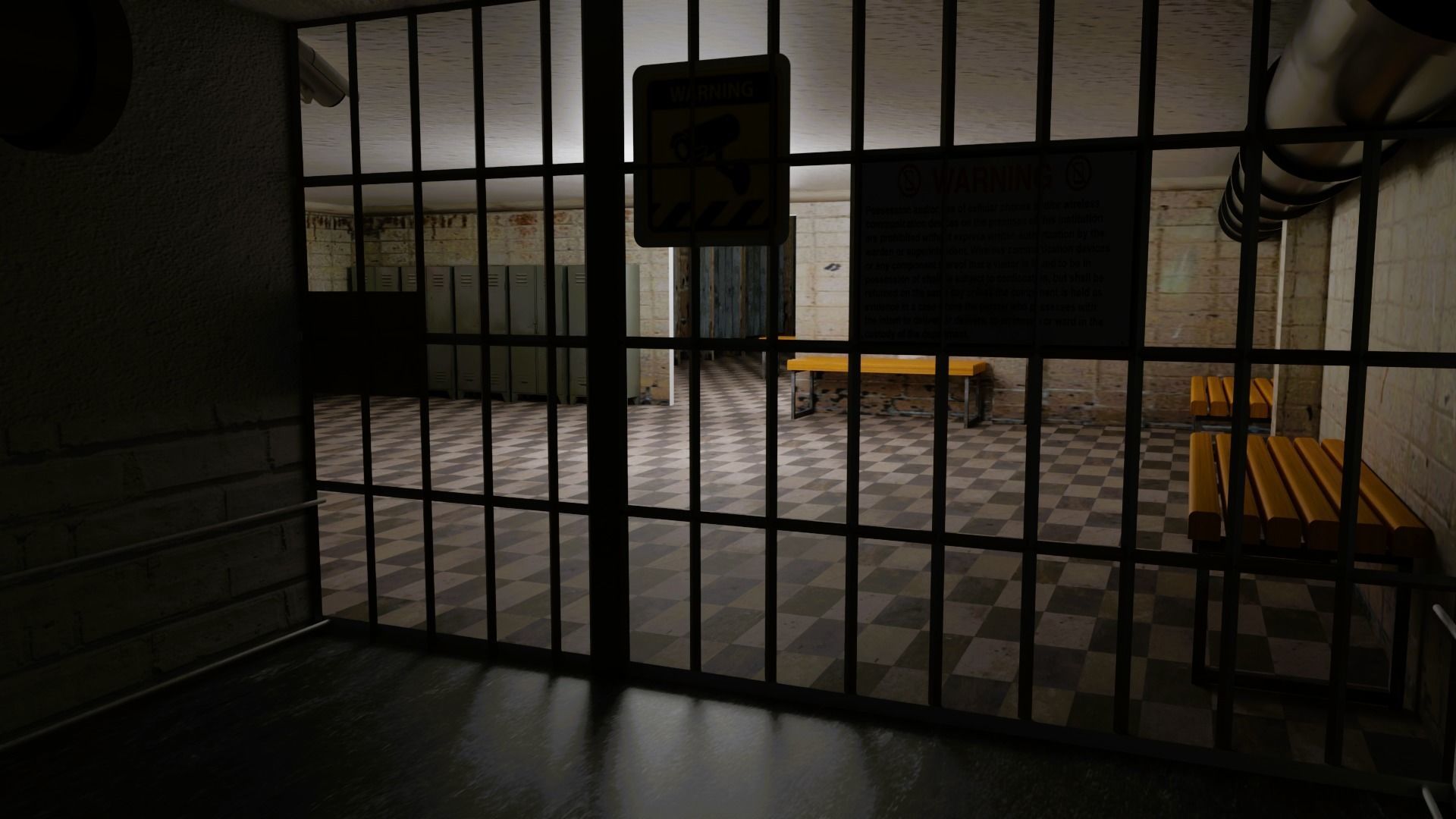 Prison and Prison Interior Low-poly 3D model_17