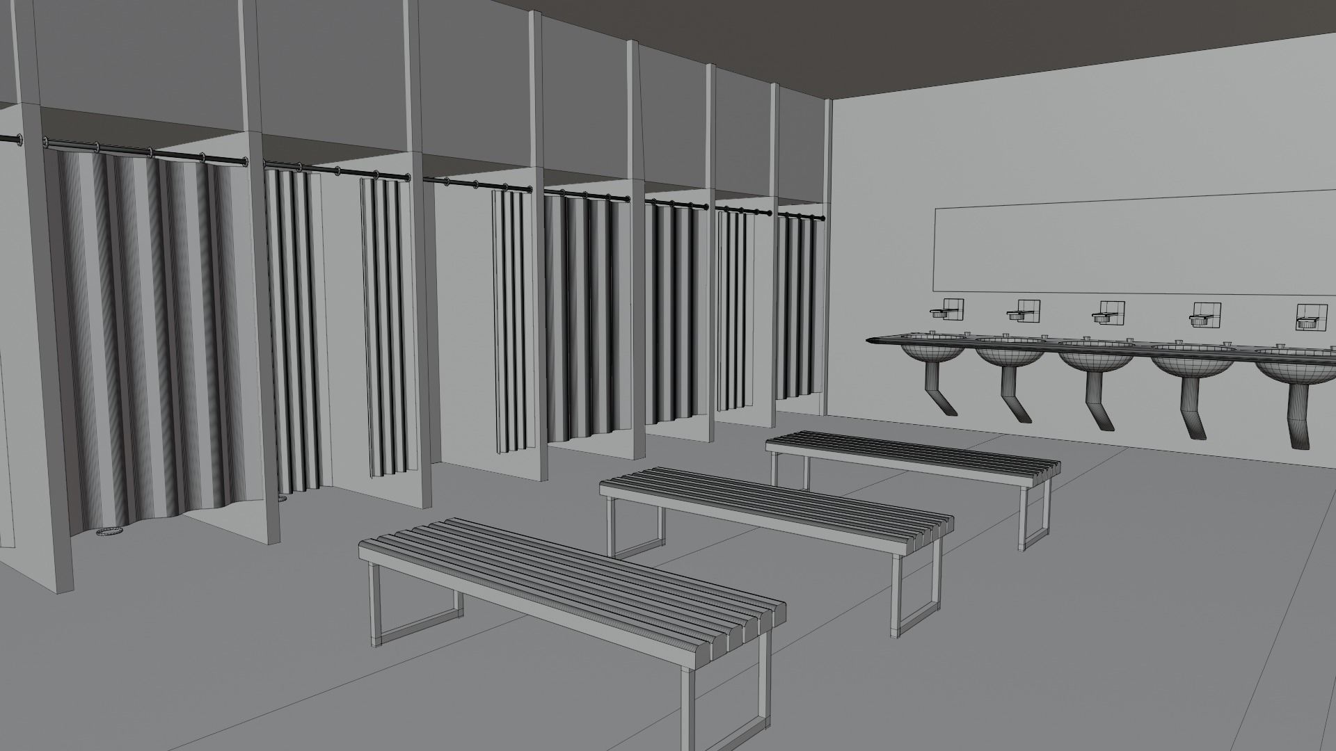 Prison and Prison Interior Low-poly 3D model_21