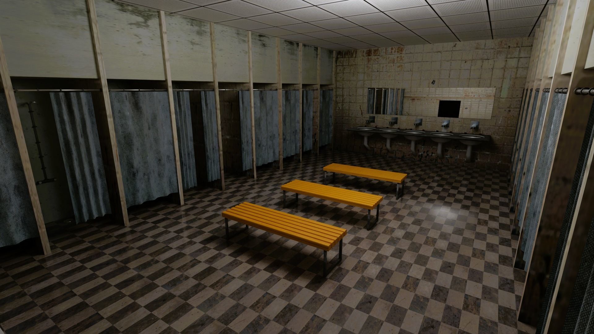 Prison and Prison Interior Low-poly 3D model_4