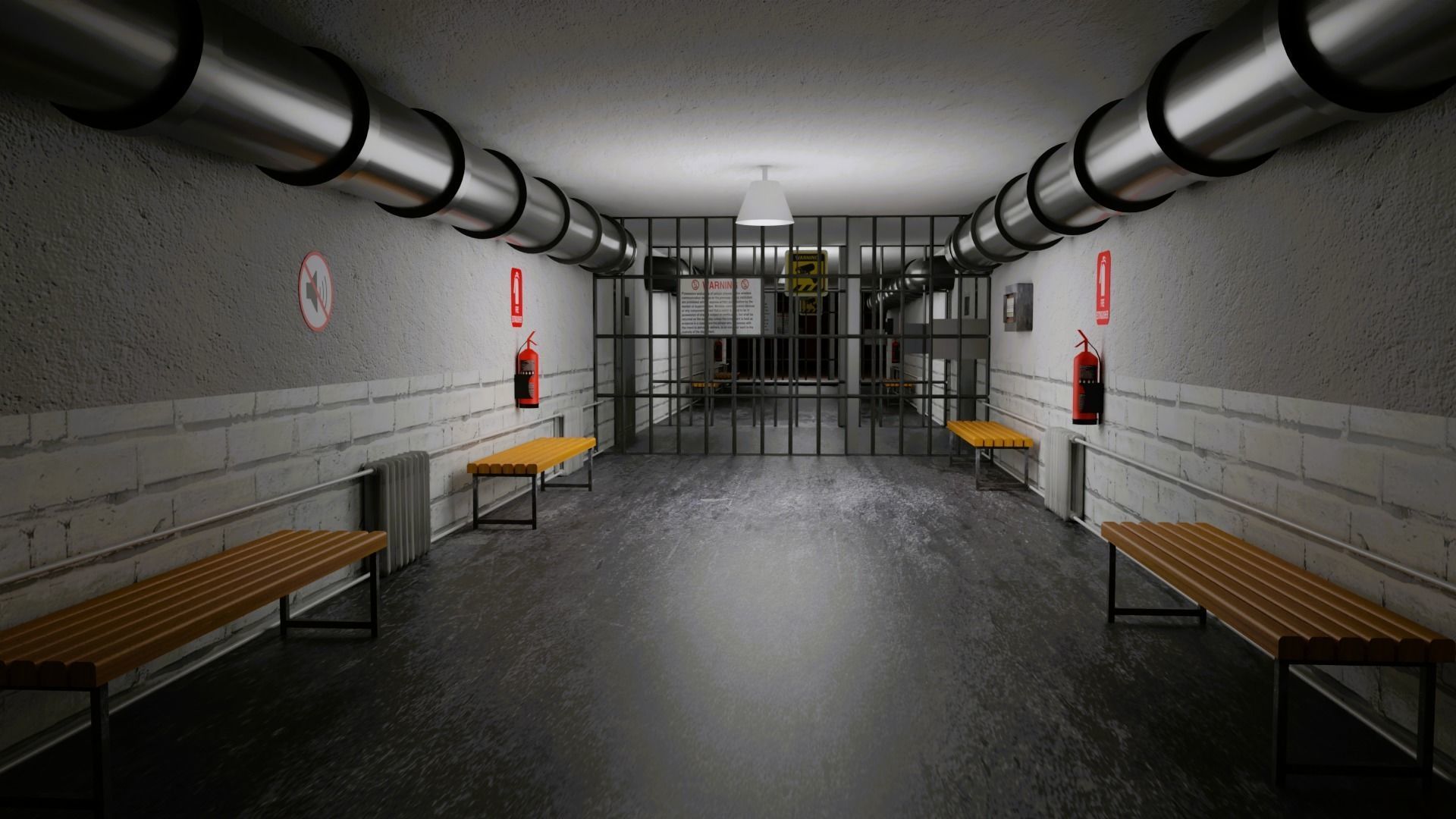 Prison and Prison Interior Low-poly 3D model_15