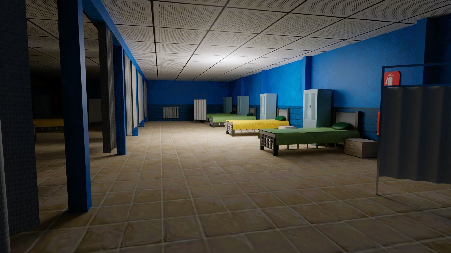 Prison and Prison Interior Low-poly 3D model_10
