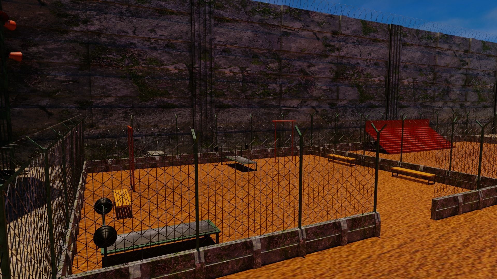 Prison and Prison Interior Low-poly 3D model_14