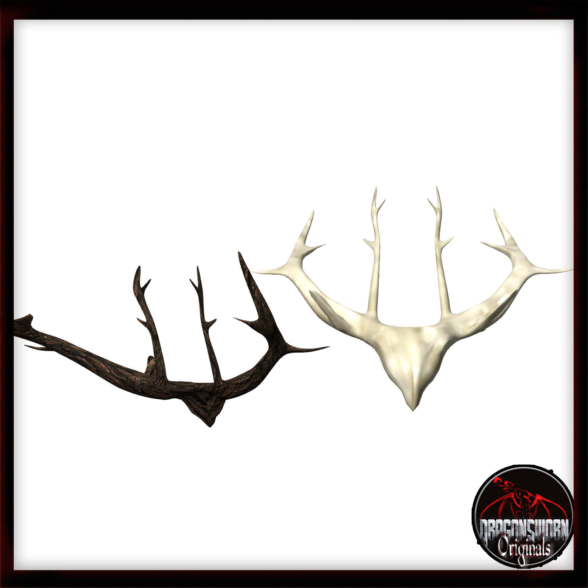 Decorated or Ceremonial Antlers Low-poly 3D model_1
