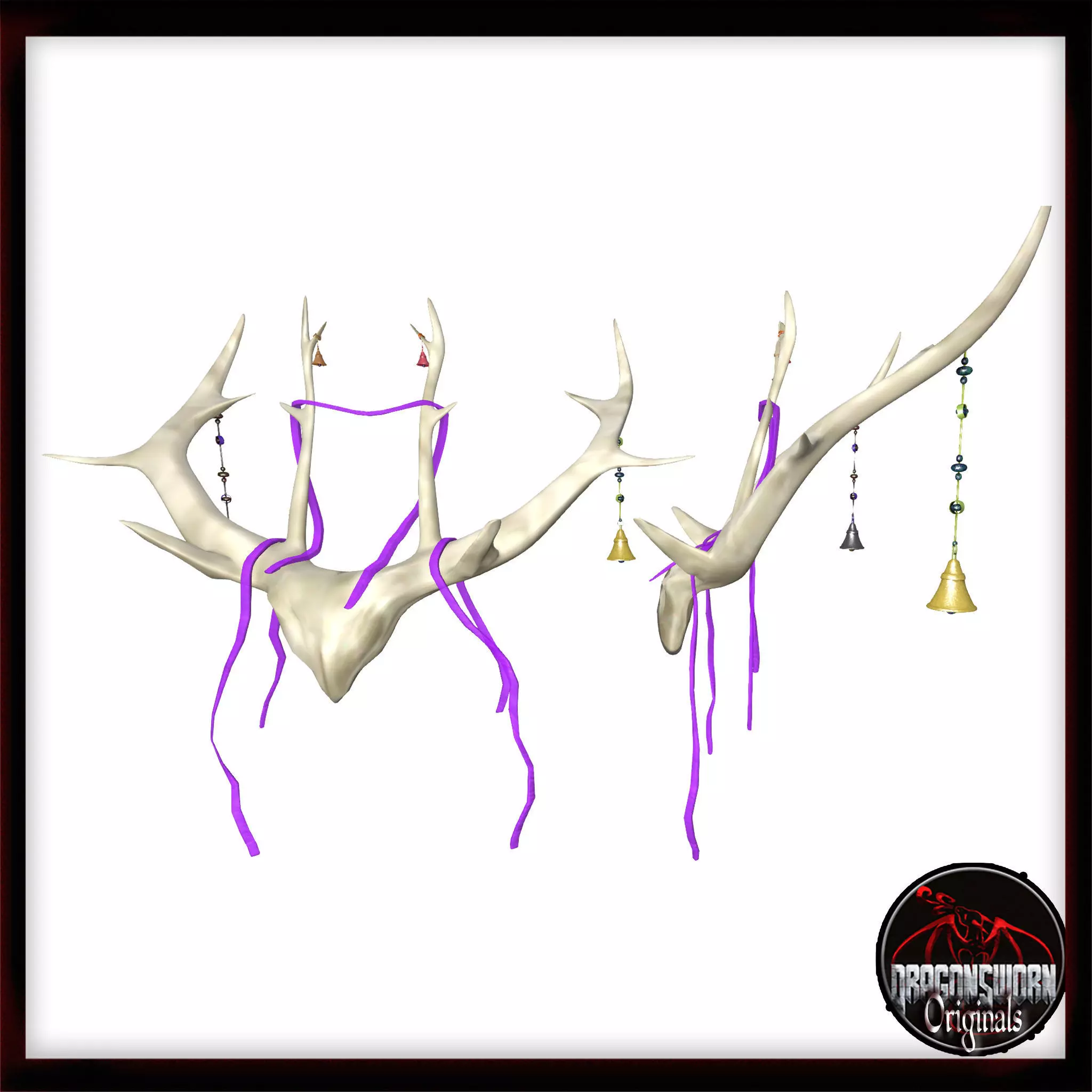 Decorated or Ceremonial Antlers Low-poly 3D model_0