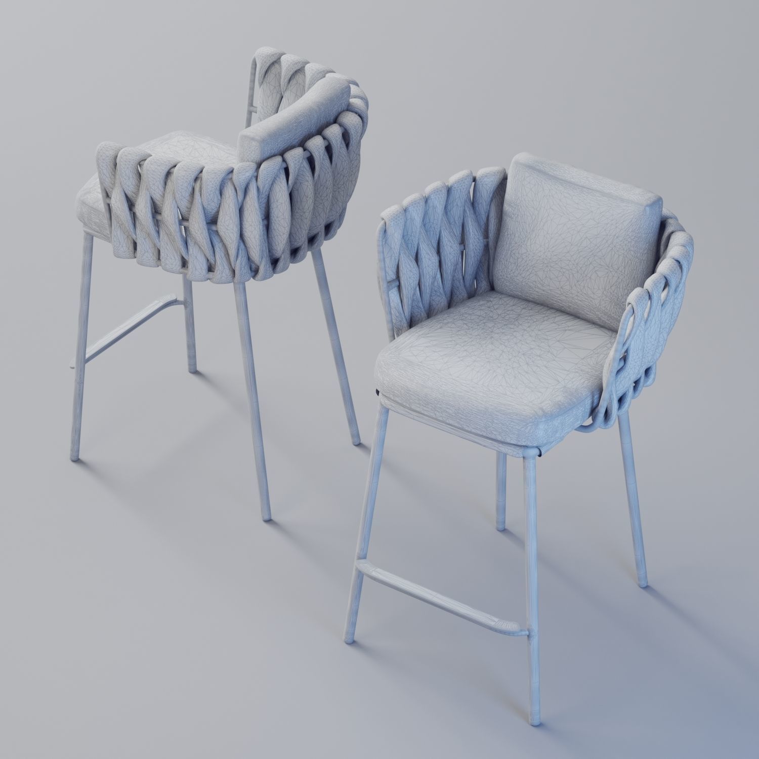 Counter stool Low-poly 3D model_9