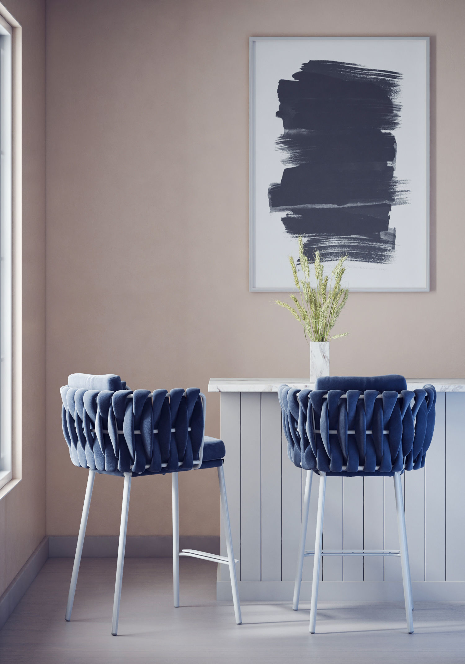 Counter stool Low-poly 3D model_1