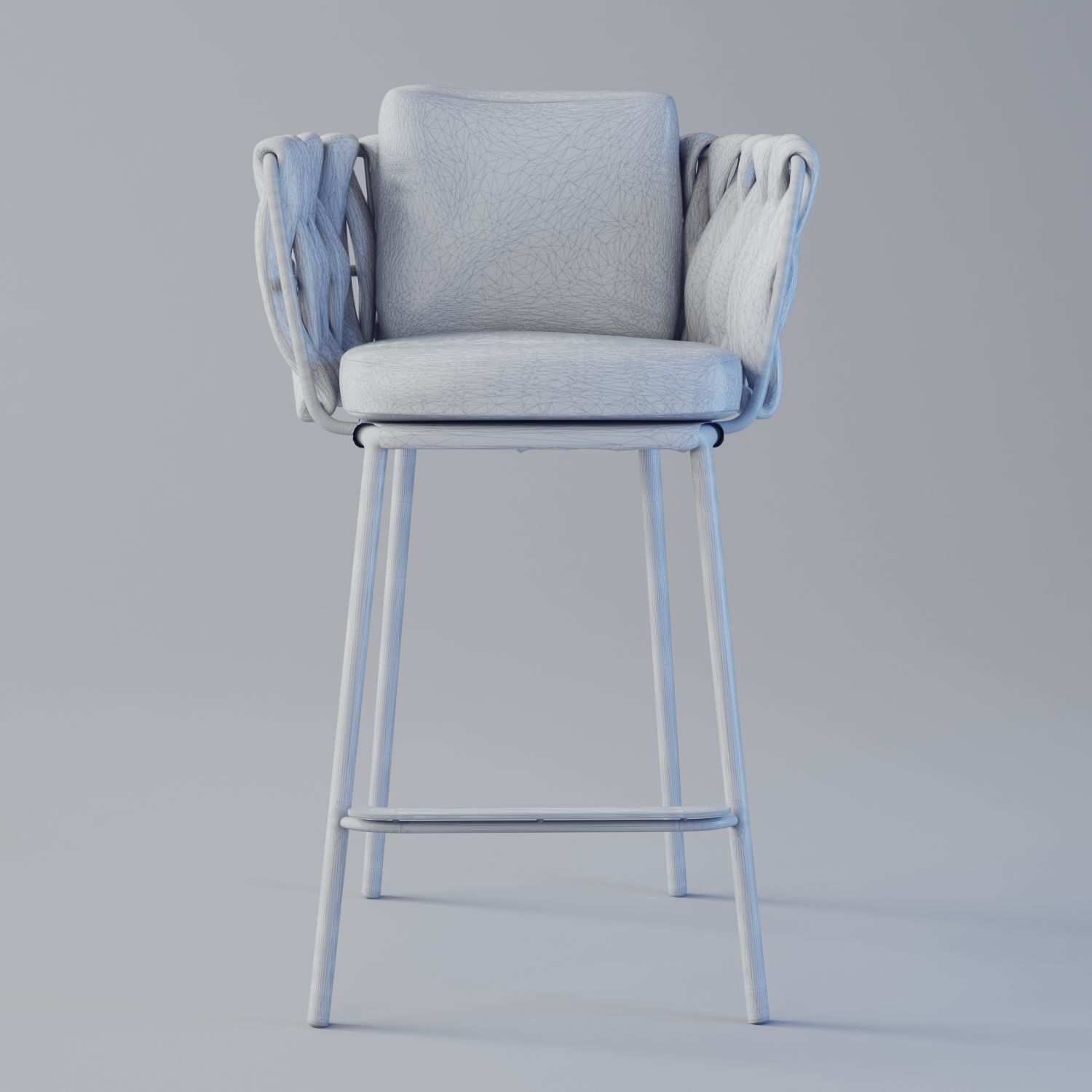 Counter stool Low-poly 3D model_6