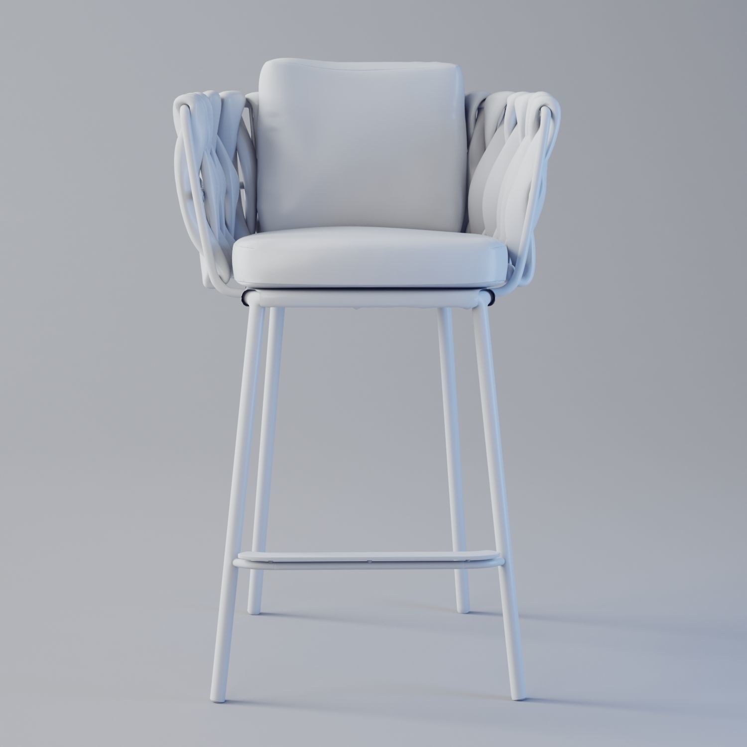 Counter stool Low-poly 3D model_5